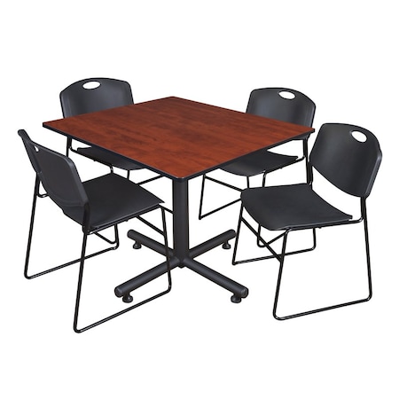 Kobe Kobe Square Table & Chair Set, Wood, Metal, Polypropylene Top TKB4848CH44BK